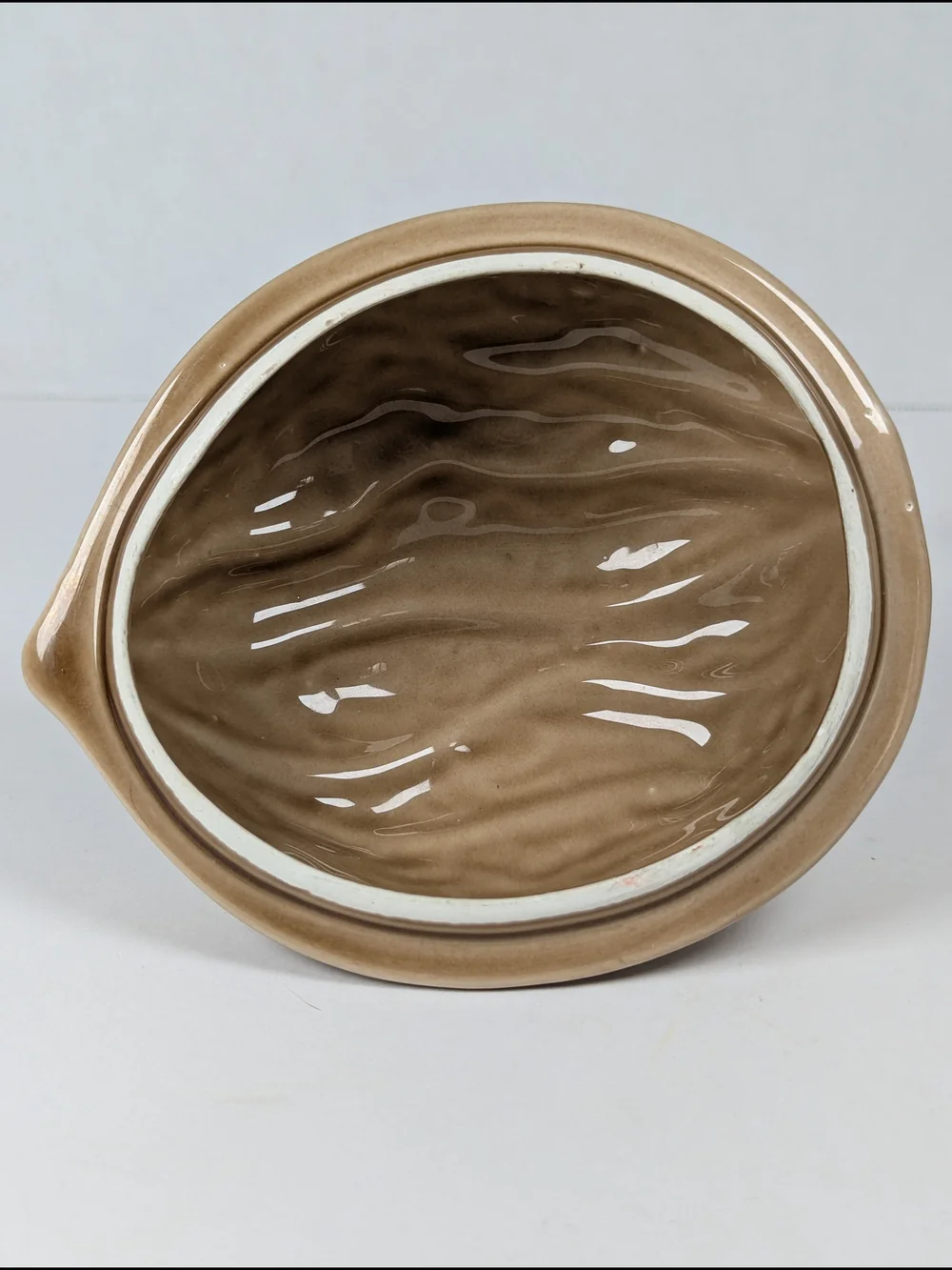 Vintage MCM Ceramic Squirrel on Walnut Acorn Candy Nut Dish Bowl